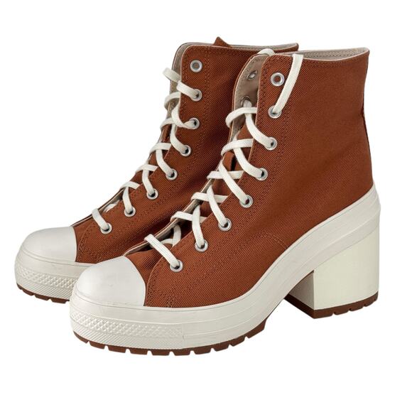 CONVERSE Chuck 70 De Luxe Heeled GR 82 Boot 12.5 NEW Women's Shoes A05253C Brown - Picture 1 of 9